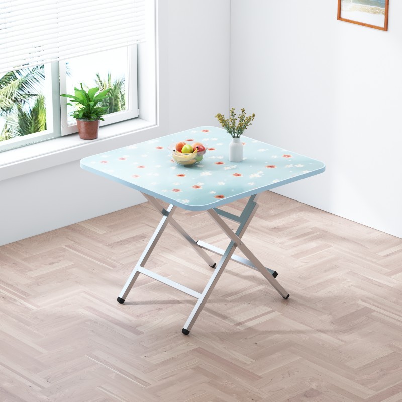 Mesa plegable, mesa de comedor casera, mesa de comedor portátil simple, mesa cuadrada de alquiler, mesa cuadrada simple de comedor