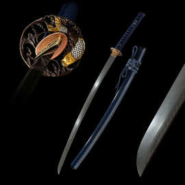 外贸手工大马士革纹日本刀高档一体打刀东洋居合长刀katana未开刃