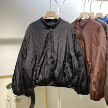 简约帅气夹克蓬松保暖羽绒服女2024冬季新款宽松棒球服外套潮