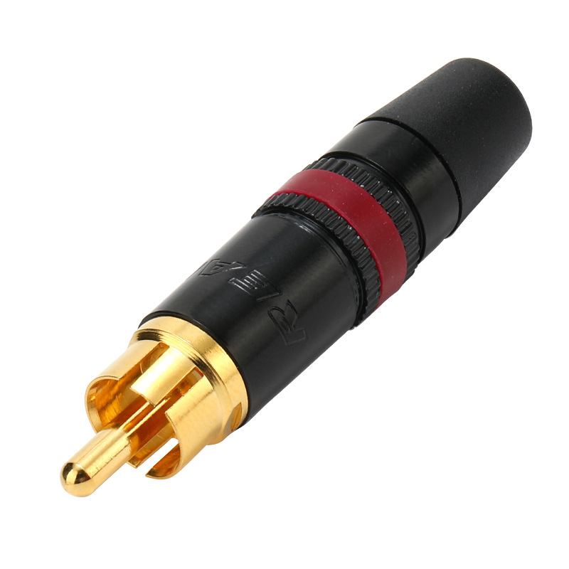 Neutrik傘下のrean溶接蓮の花の頭の音のビデオのプラグのレコード機のスピーカーの金メッキrcaの継ぎ手の長い音