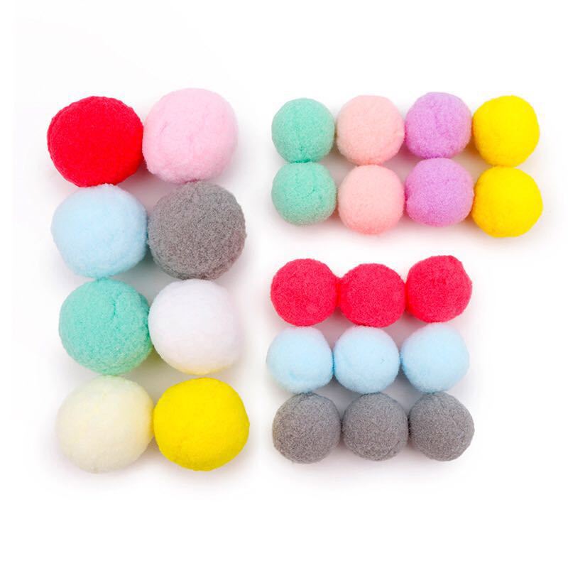 Juguete del gato bola de peluche elástico mudo divertido gato Bola de juguete de alta elástica colorida Bola de piel DIY accesorios de la joyería