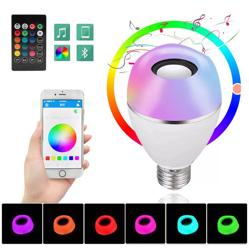 蓝牙音乐灯带遥控器音乐灯泡 APP控制扬声器音乐RGB灯光壁灯