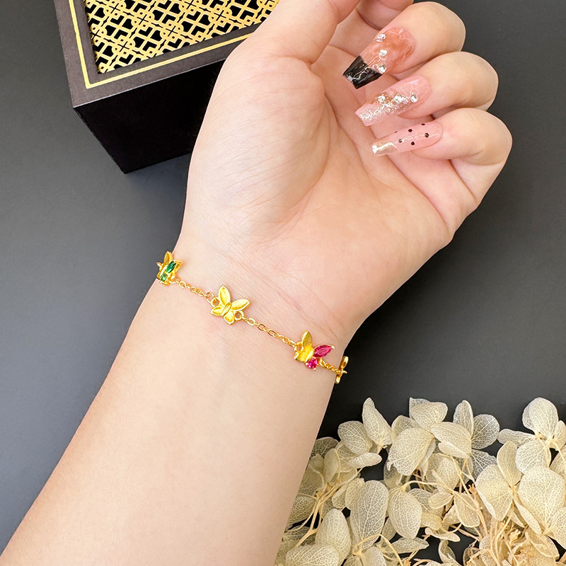 Nuevo brazalete de mariposa de oro de arena vietnamita no se desvanecerá durante mucho tiempo lujo ligero joyas de lujo femeninas de alto nivel Yiwu fuente