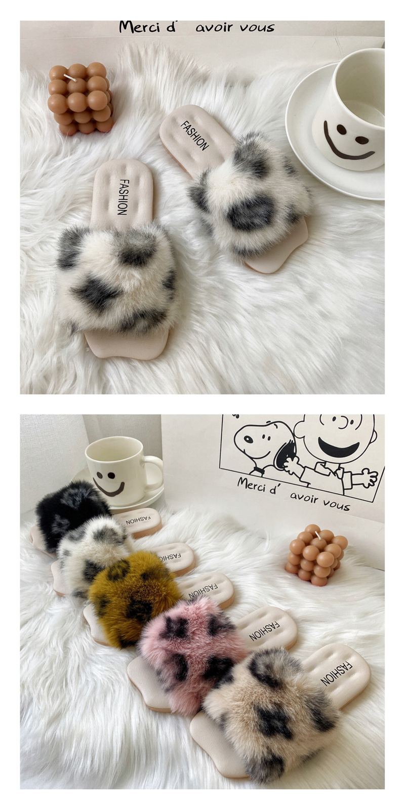 Neue Herbst-Winter-Outdoor-Bekleidung, Damen-Hausschuhe und Indoor-Hausschuhe aus Wolle, einzeilige Hausschuhe für Eltern-Kind-Kinder_voghion.com