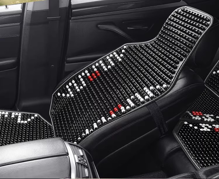Car Seat Cushion Summer Cooling Wood Bead Ventilated Ice Silk Universal