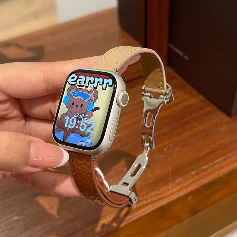 Осень и зима серывания с паттерном личи подходят для iWatch, Apple Band S9, продвинутый Applewatch876se