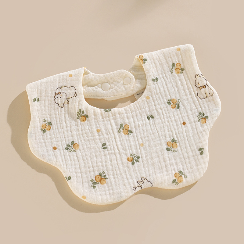 Babero para bebé tipo a babero redondo de seis capas para niños dibujos animados recién nacido algodón puro primavera y verano