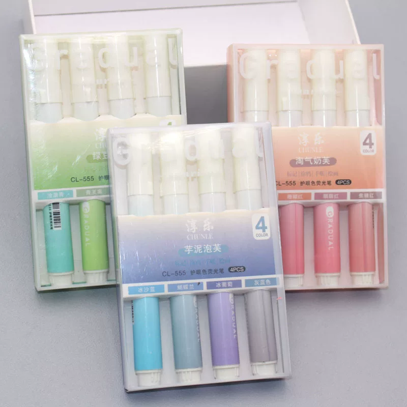 Флуоресцентный маркер высокого качества для учащихся начальной школы, градиент, защита глаз