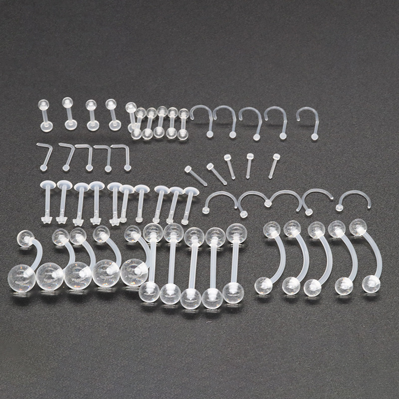 Cross-Border Eyebrow Nail Set, Transparent Tongue Nail, Mixed Color, Multiple Mixed Batch Piercing Lip Nail Jewelry, Transparent Soft Rod, Satan's Child Cross-Border Eyebrow Nail Set, Transparent Tongue Nail, Mixed Color, Multiple Mixed Batch Piercing Lip Nail Jewelry, Transparent Soft Rod, Satan's Child