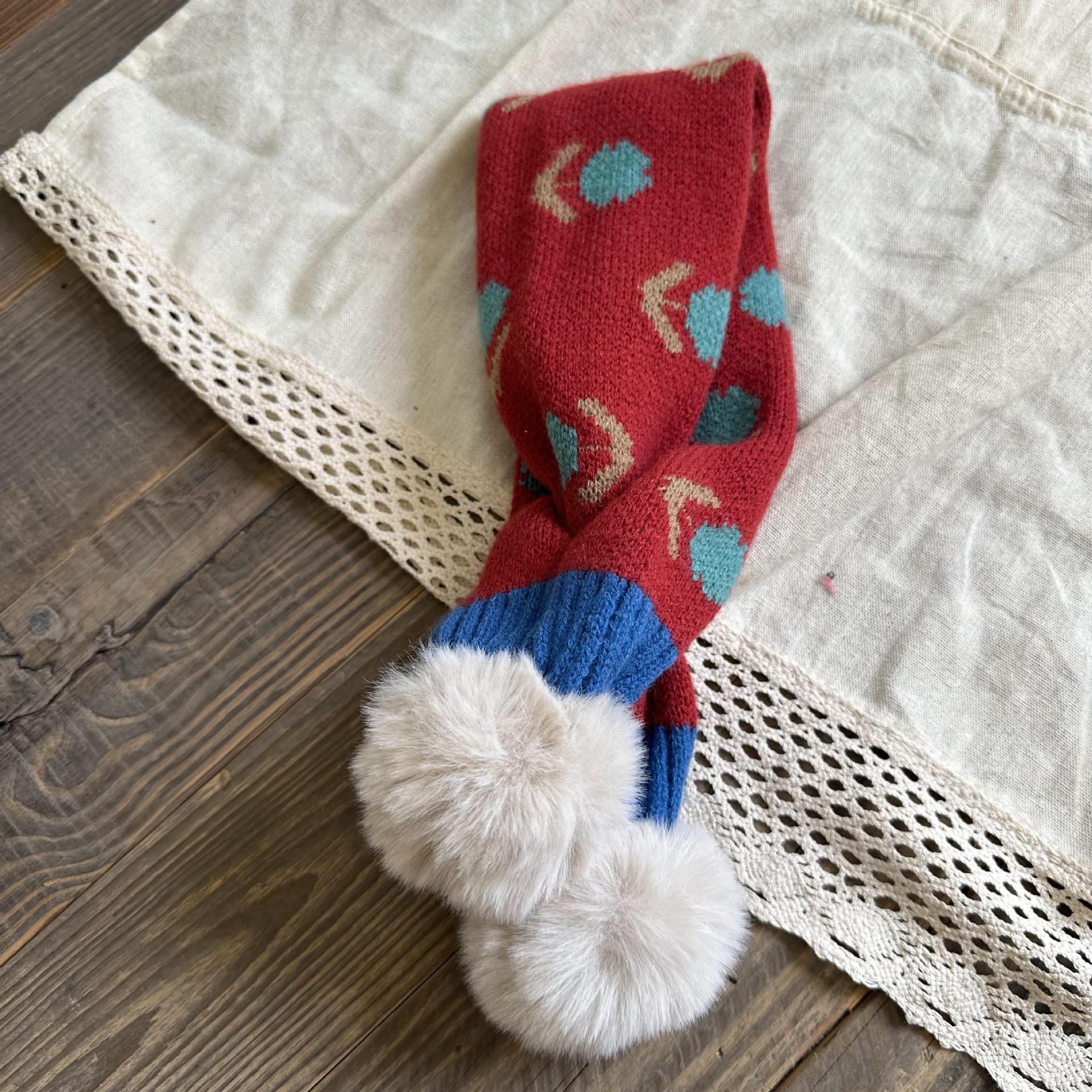 Children's scarf winter fashion ins cute flower knitted warm baby bib_voghion.com