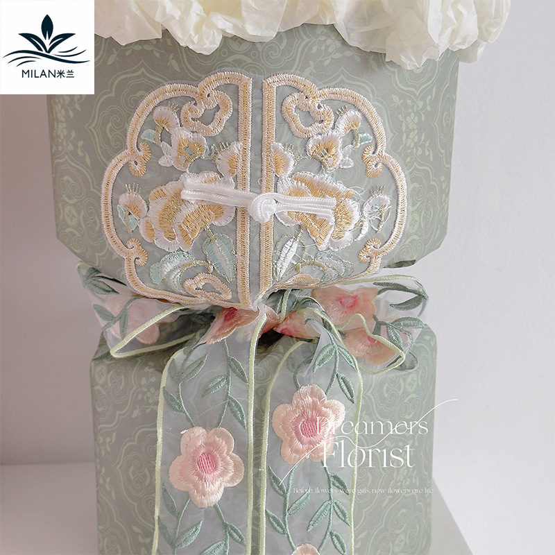 Día de la Madre nueva tela china bordado parche bordado bordillo hebilla hecha a mano DIY material paquete de estilo chino ramo decoración