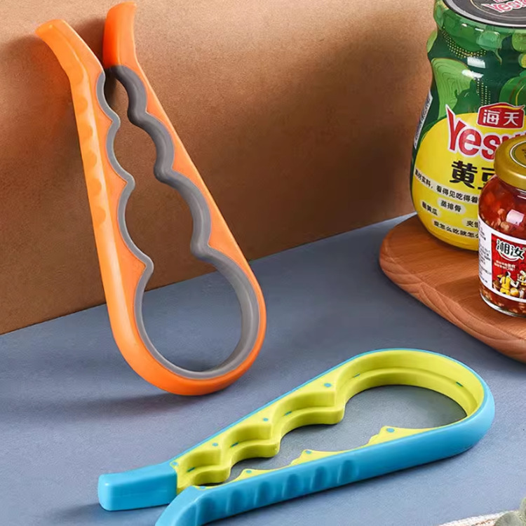 多機能四合一のオープナーのビールのオープナーの家庭用キッチンのアイデアの缶詰のふたをひねる滑り止めのオープナー|undefined