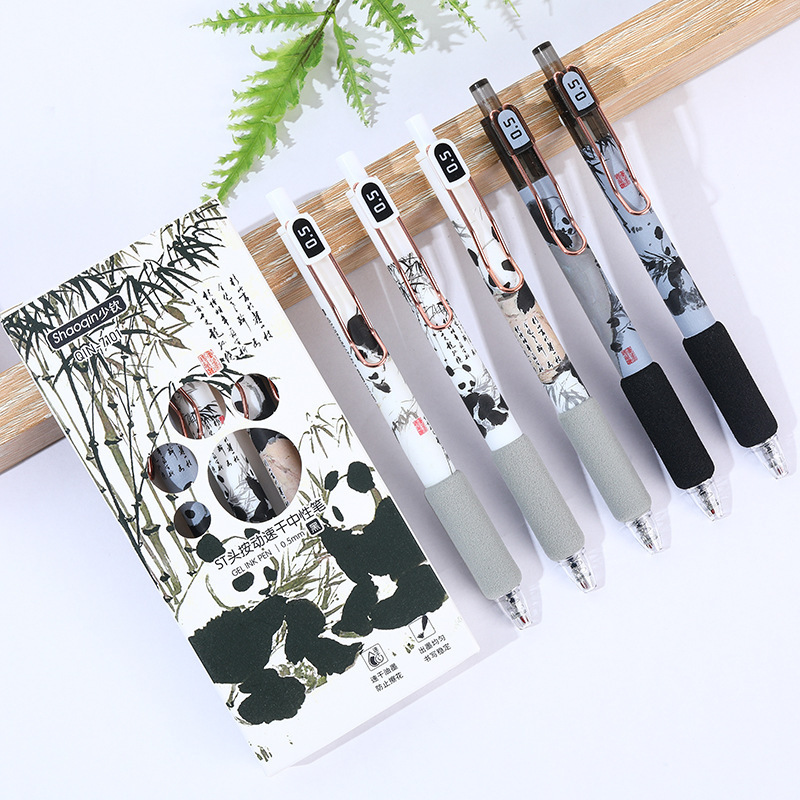 Europa Baoins bolígrafo de presión de resorte de alto valor facial vaina de descompresión de 0.5 mm suave y rápido secado lápiz de cepillo neutro