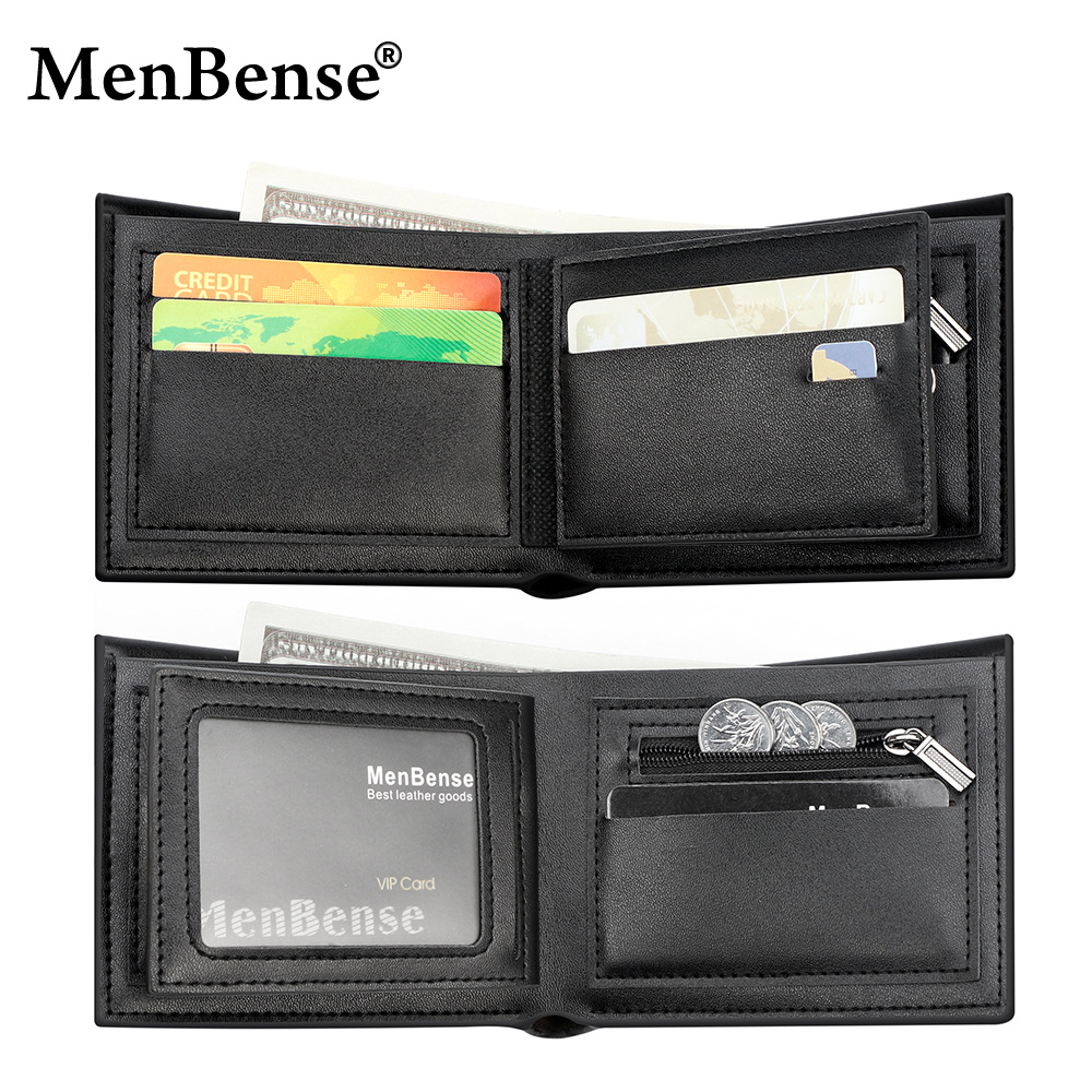 Nueva billetera corta para hombres de negocios de alta gama, bolsa de tres pliegues con página horizontal, billetera para hombres, billetera, billetera, tarjeta al por mayor