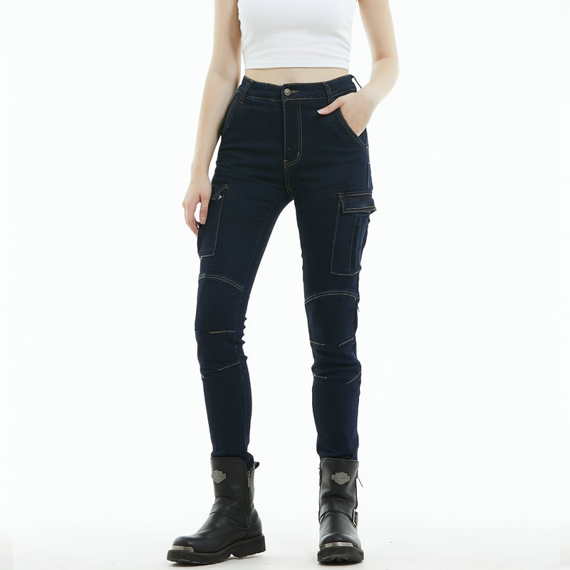 Volero motocicleta pantalones vaqueros de las mujeres Caballero casual stretch Riding resistente a la caída de la motocicleta monos de silicona equipo de protección