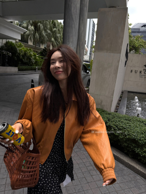 十三行正品2025秋季新款韩版洋气时尚翻领拉链显瘦PU皮衣外套女|undefined