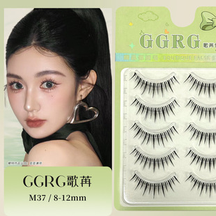 M37 Ggrg Ge Rana False Eyelashes Upgraded Little Devil Thick Eyelashes Transparent Stem One Piece Eyelashes Artificial Self-Made