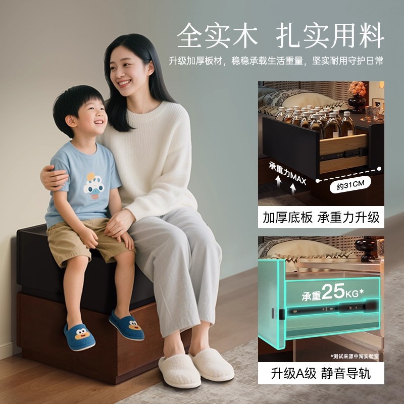 Todo el armario de cabecera de madera sólida creativo casero armario de almacenamiento de dormitorio 2025 nuevo armario de cabecera de cama de estilo medieval