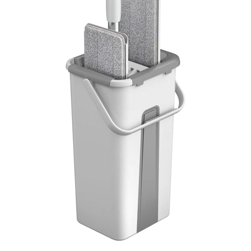 Fregona al por mayor perezosa fregona plana húmeda y seca de doble uso sin manos con lavado de cubos y raspado artefacto de fregona doméstica integrado