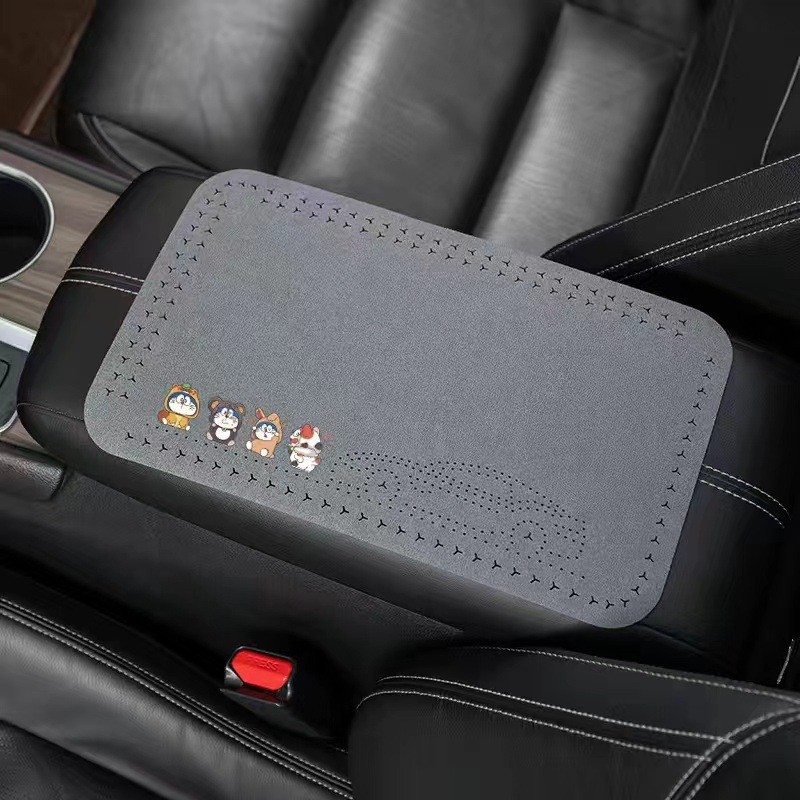 Universal — Universal Armrest box pad - four-doraemons-calm-gray-1-piece