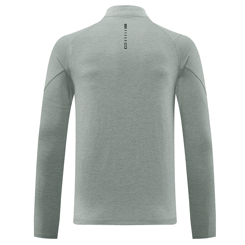 Comercio exterior transfronterizo semi-cremallera de cuello vertical camiseta de hombre camiseta legging de mangas largas acondicionamiento físico correr elástico chaqueta de secado rápido