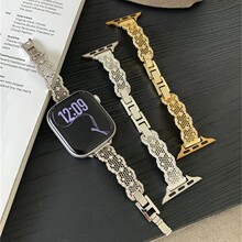 蜂巢网锆石纯铜表带适用苹果applewatch11代手表iwatchs9876543SE