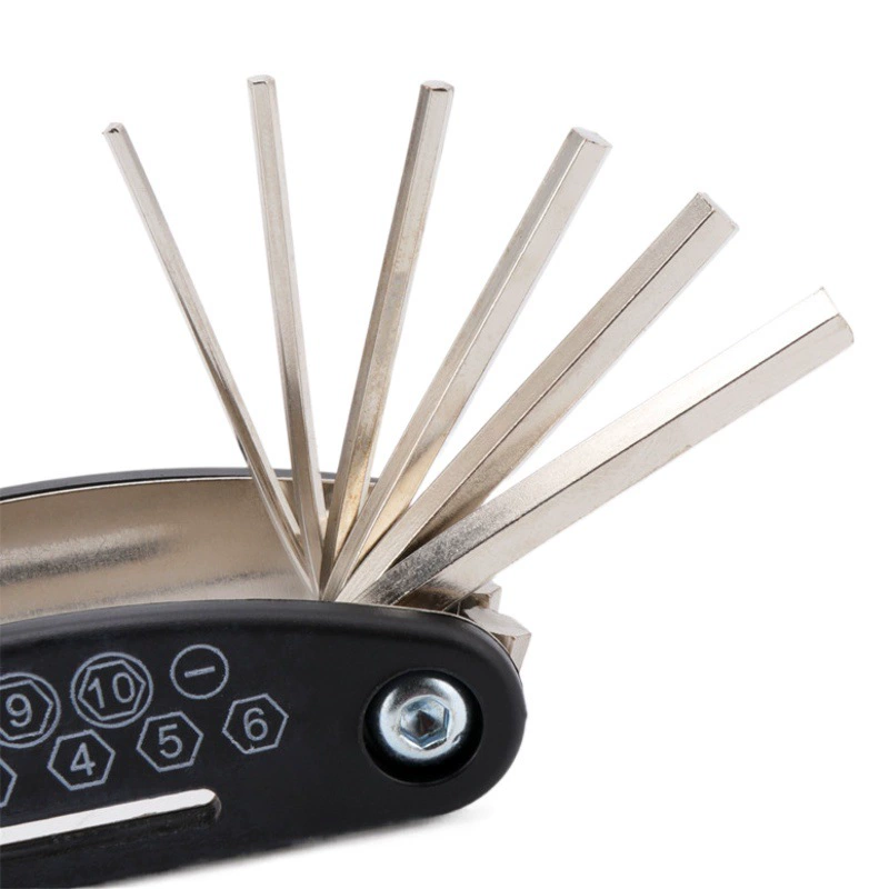 Многофункциональный складной ключ 16 в одном, комбинированный инструмент для обслуживания велосипедного инструмента, складной ключ, ключ для ремонта шин