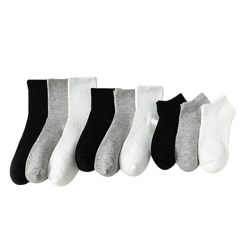 Black socks women's mid-calf socks spring, autumn and winter trendy white sports socks women's pure cotton men's socks Zhuji manufacturer wholesale