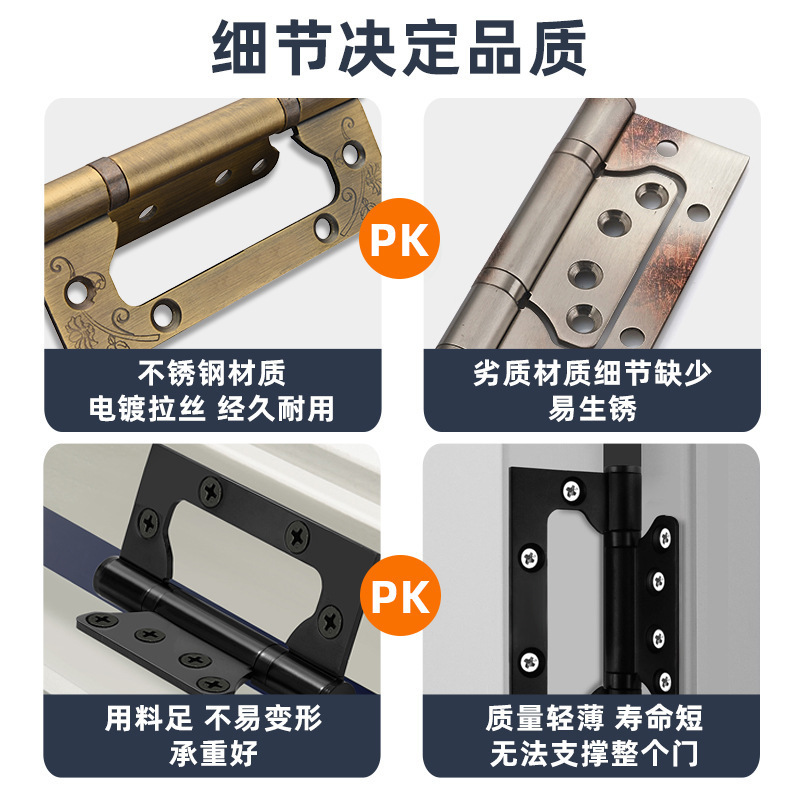 工場直販 4inch 5inch 鉄ヒンジ マグネチックスチール ダブルヒンジ ハードウェアアクセサリー ヒンジ ヒンジ 揭陽ハードウェア|undefined