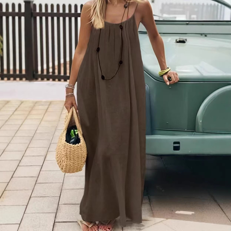 2026 Cross-Border Amazon Aliexpress New Women's Suspender Coat Backless Loose Loungewear Dress 2026 Cross-Border Amazon Aliexpress New Women's Suspender Coat Backless Loose Loungewear Dress