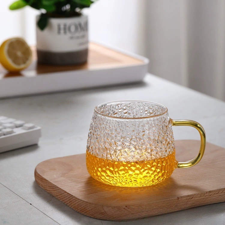 Стеклянная чашка с рисунком молотка с высоким содержанием фруктового сока для завтрака Молочная чашка для офиса минималистская высокоборосиликатная термостойкая чашка для цветочной чая