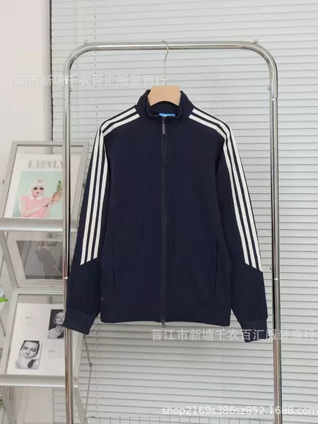 Foreign trade wholesale spring and autumn couple striped windbreaker casual coat jacket men's and women's jacket HC9952