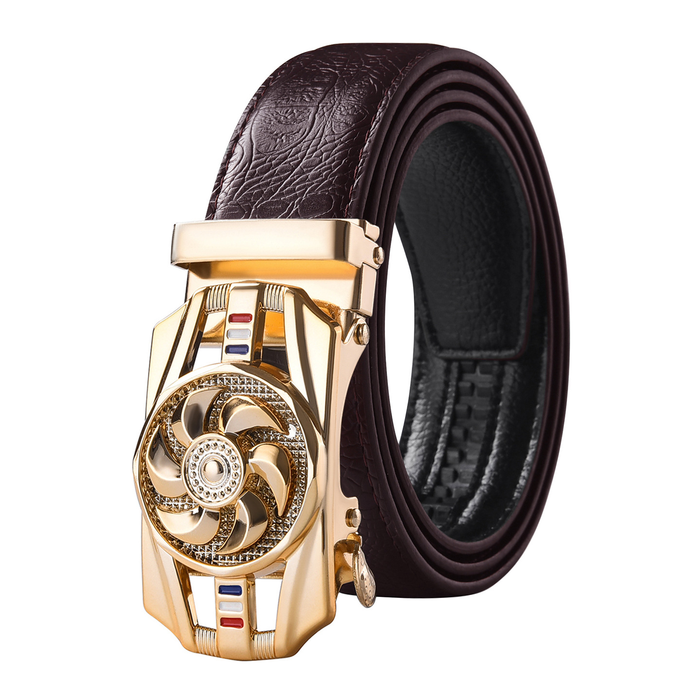 Gold Buckle Tricolor Windmill Line Curry Belt