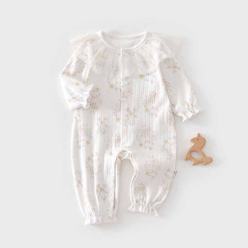 婴儿公主连体衣雏菊春秋a类夹棉爬服宝宝刚出生婴儿衣服春秋衣服|undefined