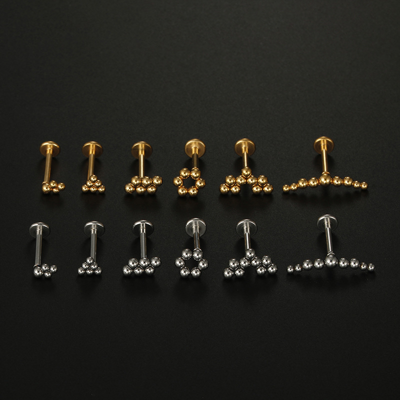 Fashion Solid Color Stainless Steel Plating Lip Stud 1 Piece display picture 4