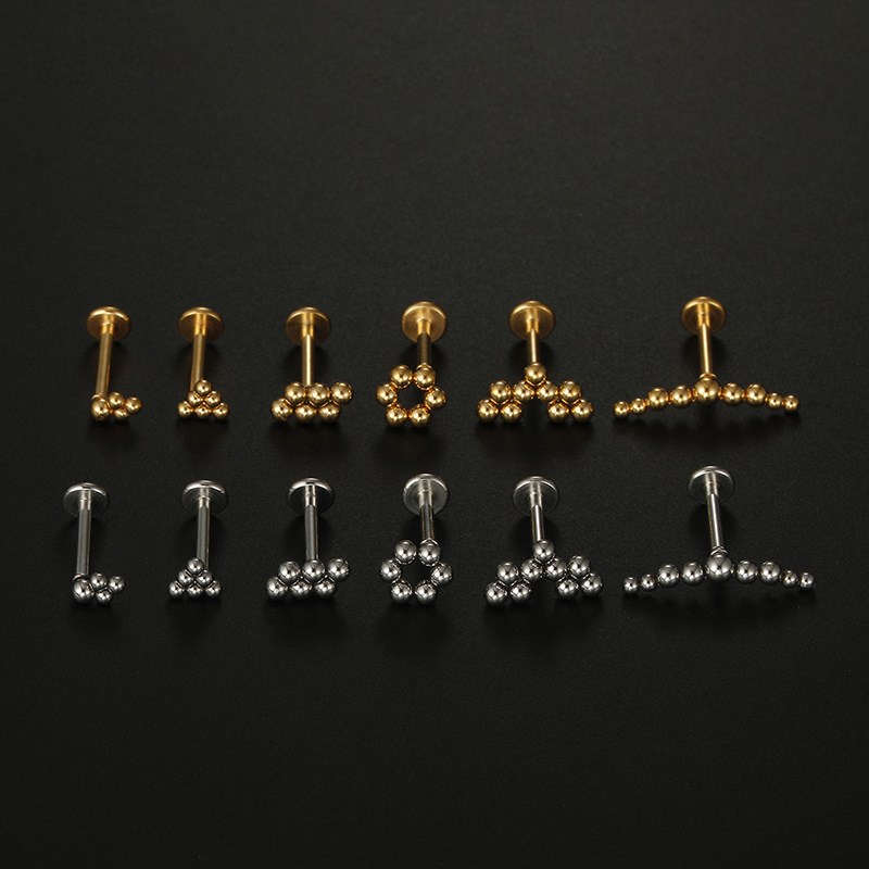 Fashion Solid Color Stainless Steel Plating lip stud 1 Piece