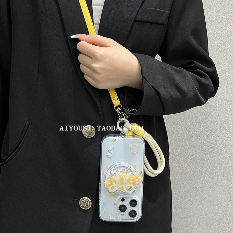 IDM 大穴リボンクロワッサンホルダー iPhone16Promax Apple 14 携帯電話ケース 13 に適しています|undefined