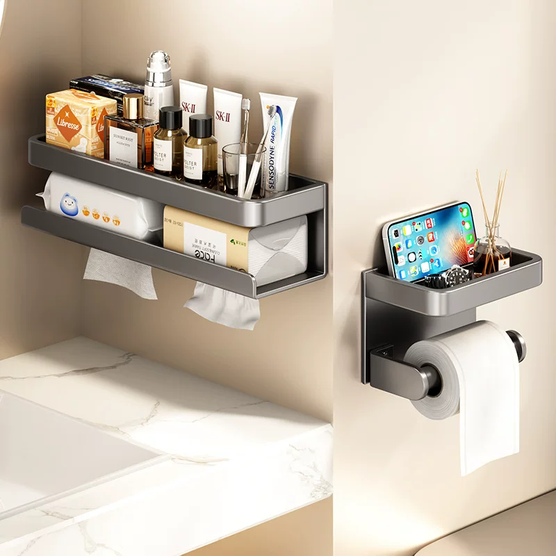 Bathroom paper towel holder without punching paper roll toilet paper holder bathroom toilet paper storage rack