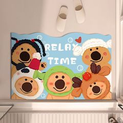 卡通浴室地墊廁所門口吸水防滑墊子衛生間家用腳墊硅藻泥入戶地毯