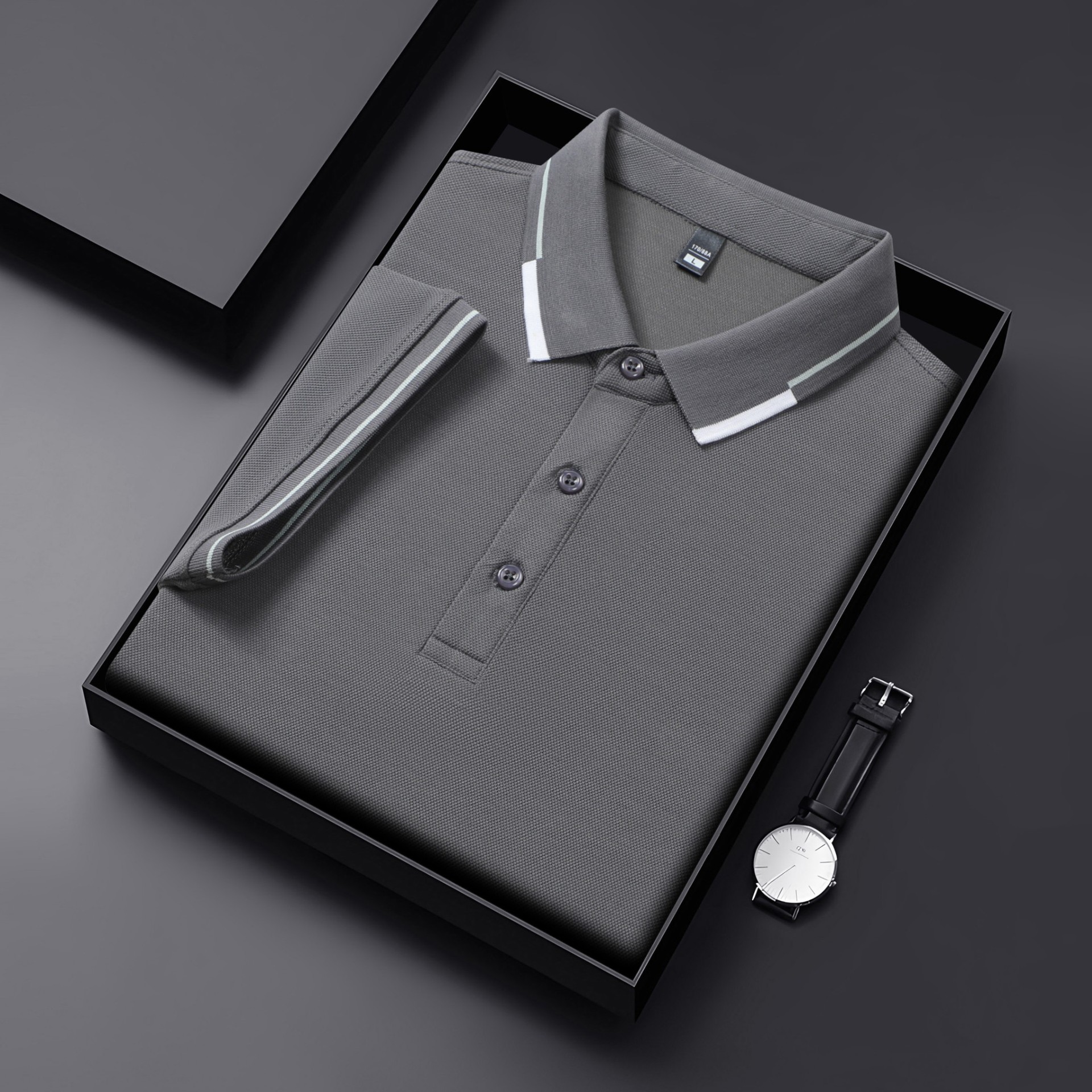 Camiseta Polo de Manga Corta con Tecnología Antibacterial de Seda Helada para Verano 2026, Color Sólido, Venta al Por Mayor