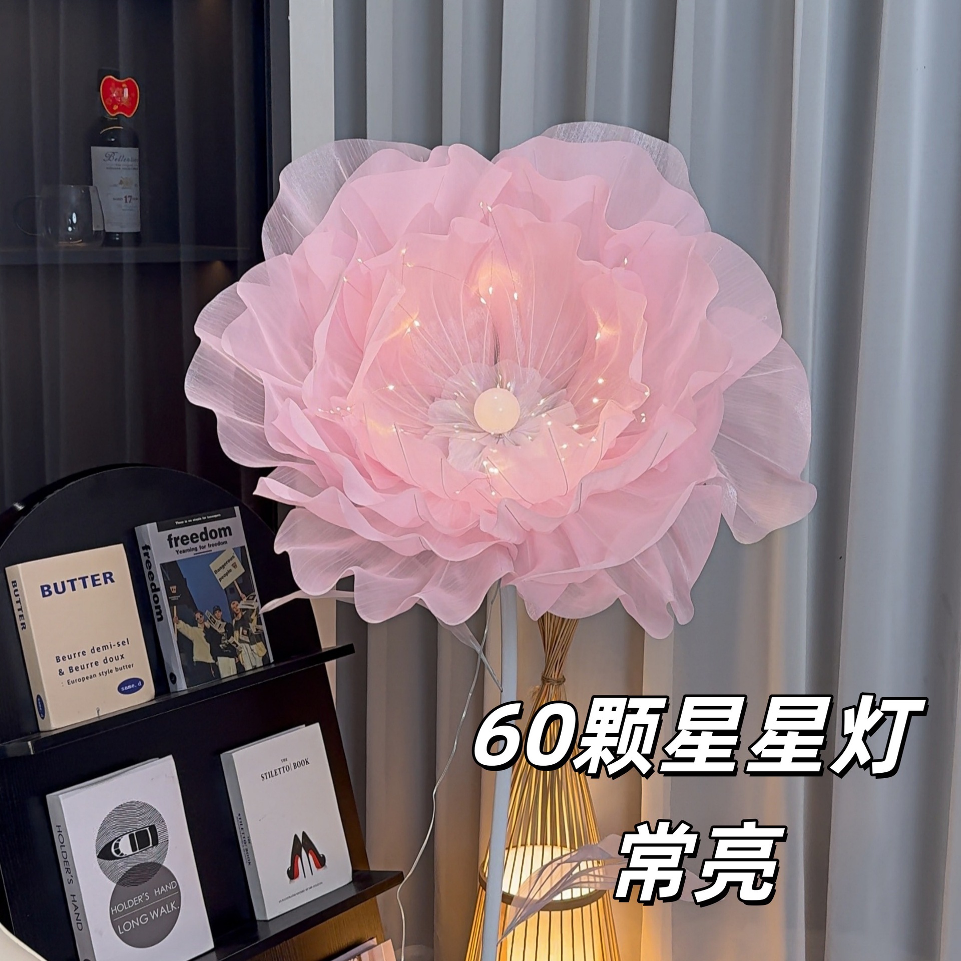 Lámpara Decorativa de Flor Artificial de Seda Hecho a Mano para Navidad y Fiestas