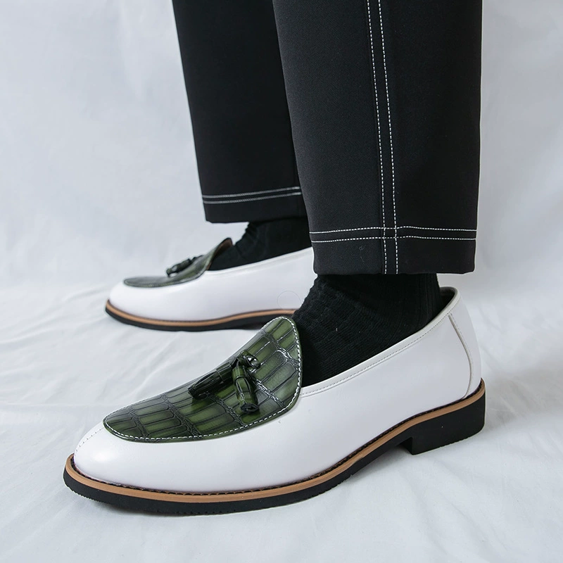 Мужская обувь трансграничных больших размеров, весенне-осенние новые кожаные туфли, модные лоферы без шнуровки с кисточками, модные кожаные туфли в британском стиле, внешняя торговля