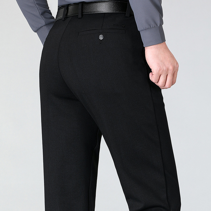 Brand men's casual pants autumn and winter thickened brushed wear-resistant men's trousers versatile high elastic middle-aged Dad straight pants Brand men's casual pants autumn and winter thickened brushed wear-resistant men's trousers versatile high elastic middle-aged Dad straight pants