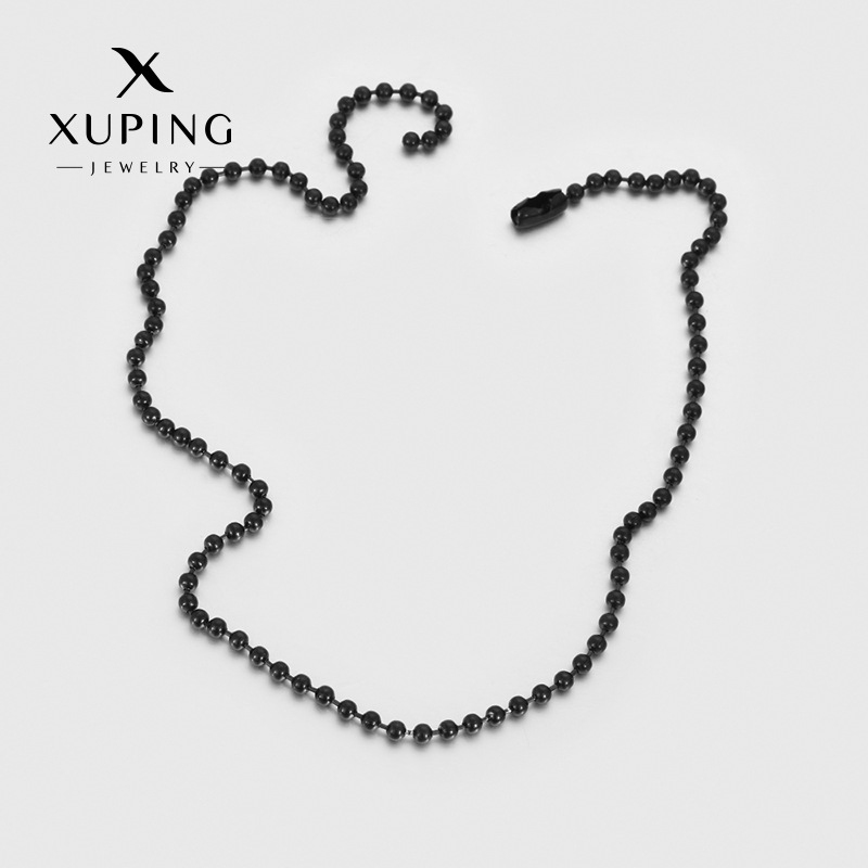 Xuping pistola de acero inoxidable cadena de esferas negras estilo simple sin género personalidad collar collar collar al por mayor mujeres