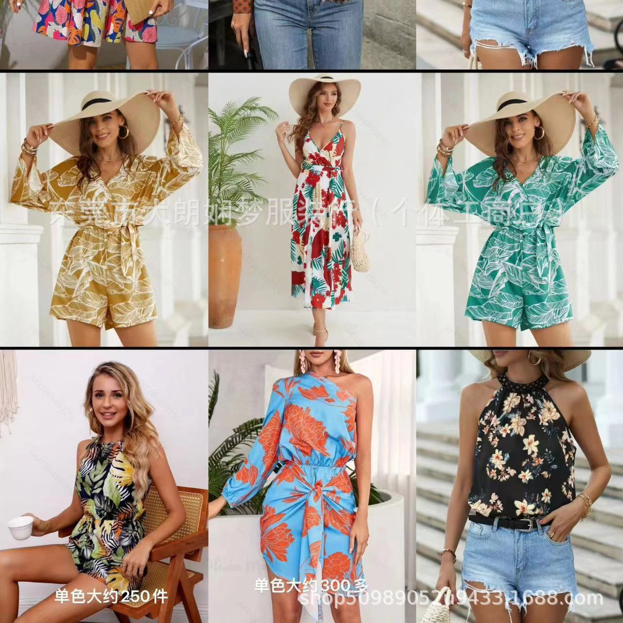Amazon Europa y América de moda transfronteriza ropa de mujer impresa miscelánea ropa de marca de moda rápida vestido vestido de shein
