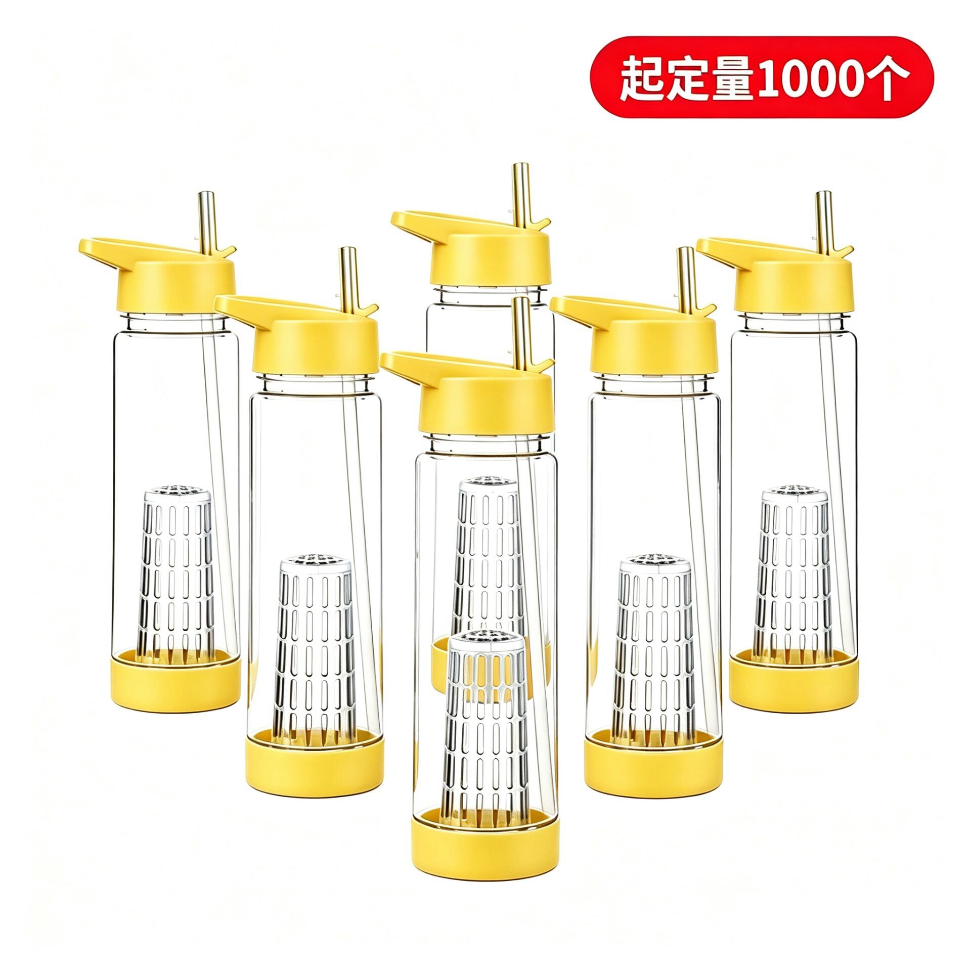 Plastic TRITAN fruit cup with filter and handle, portable sports water cup, fruit tea cup, sports water cup