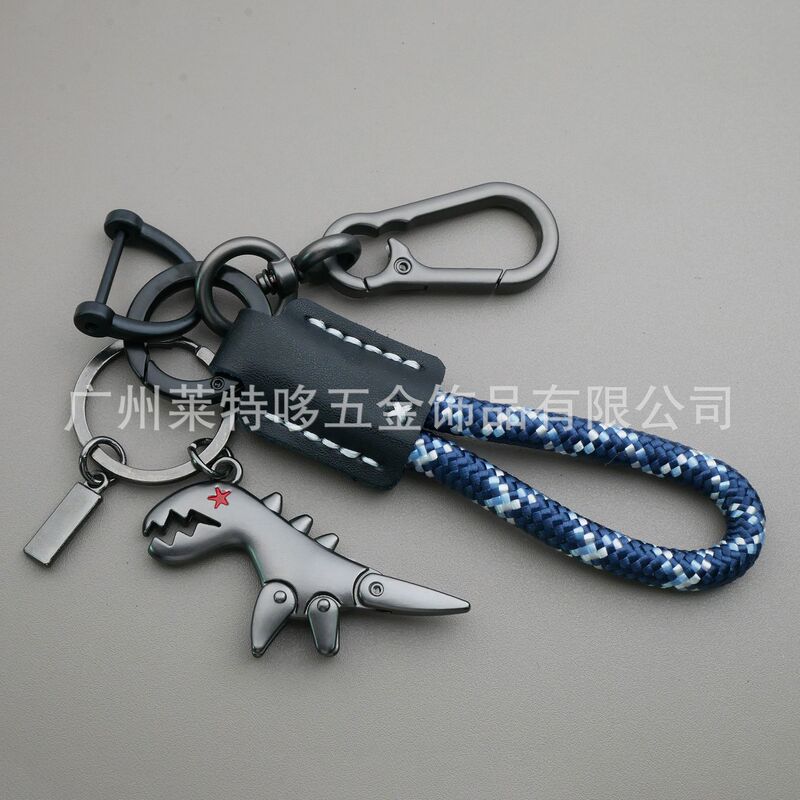 跨境可爱卡通小恐龙钥匙扣女生汽车钥匙链皮绳钥匙圈书包挂件礼物|undefined