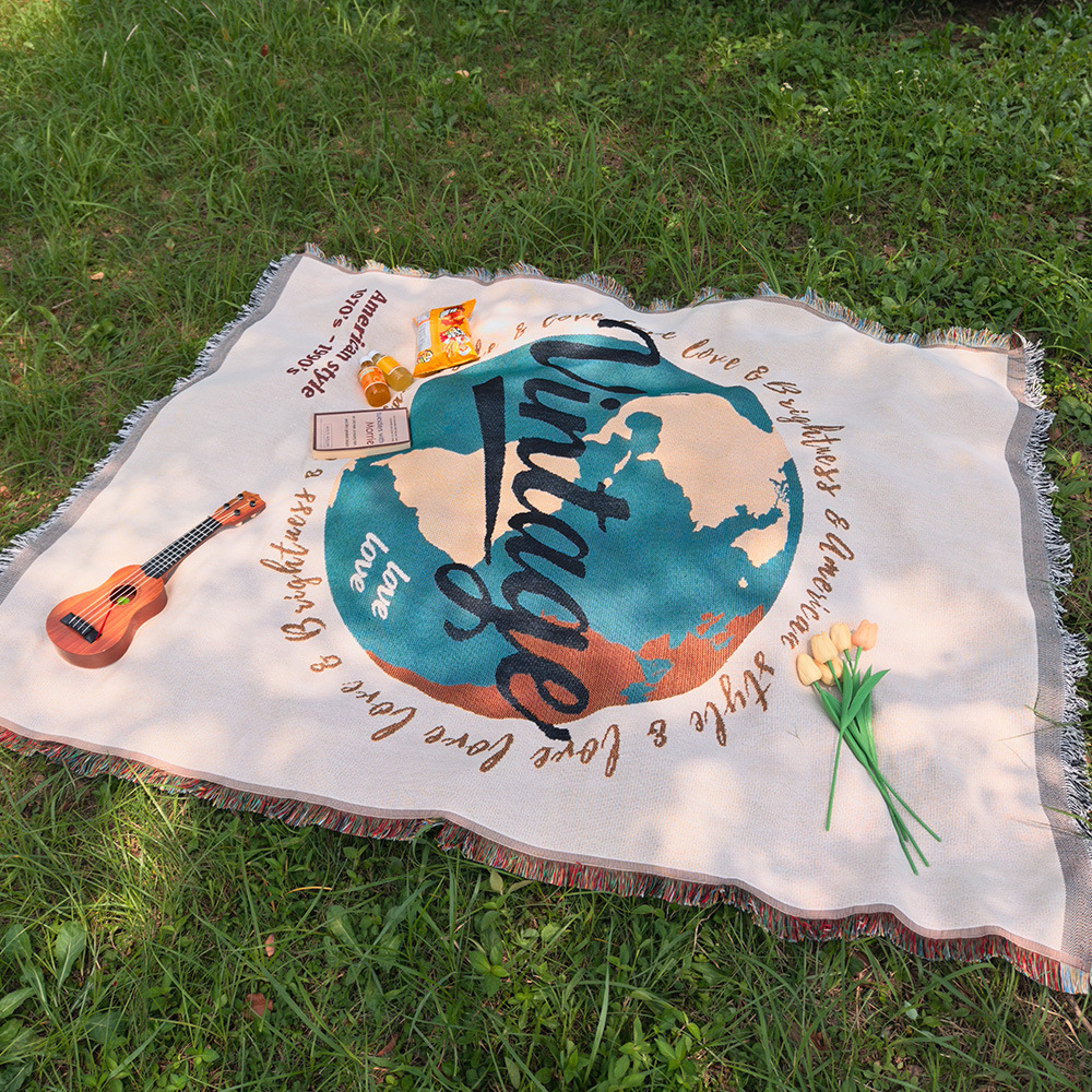 Camping Picnic Mat Ins Picnic Cloth Moisture-Proof Thickened Tent Ground Mat Beach Blanket French Outdoor Supplies Photo