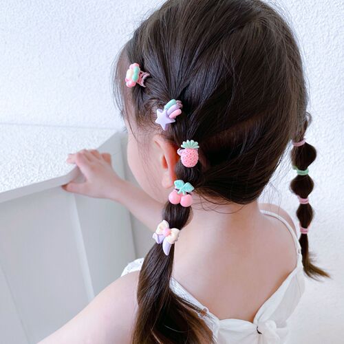 Children's Cartoon Hair Rope Set Princess Thumb Hair Band Girls Baby Cute Animal Headband Rubber Band Korean Hair Accessories