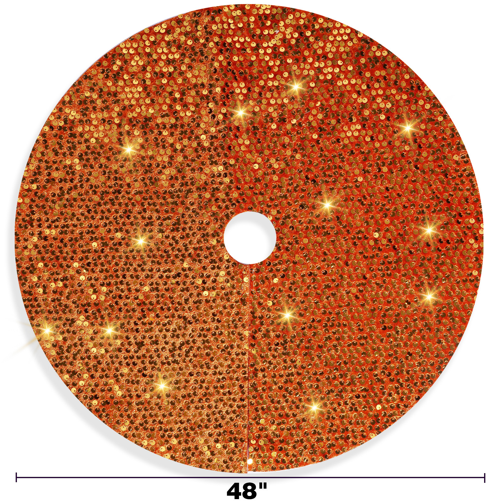 Navidad transfronteriza de alta calidad brillante falda de árbol delantal naranja creativo accesorios de árbol de Navidad decoración navideña